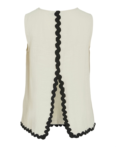 Vila - Manda Wavy Top - Birch/Black